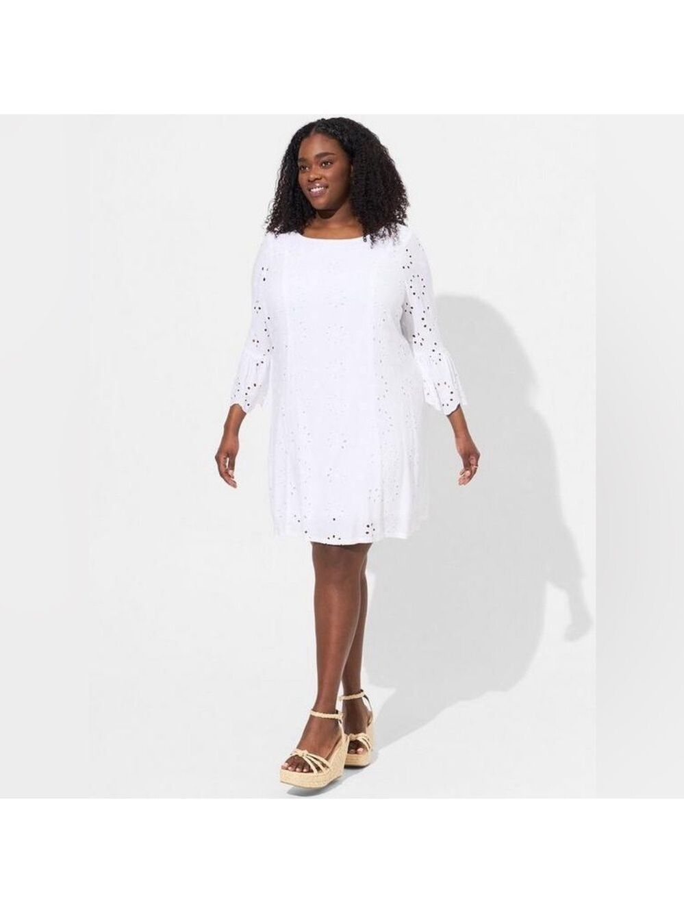 Torrid Mini Challis Eyelet Drop Waist Dress Size 18-20 NWT